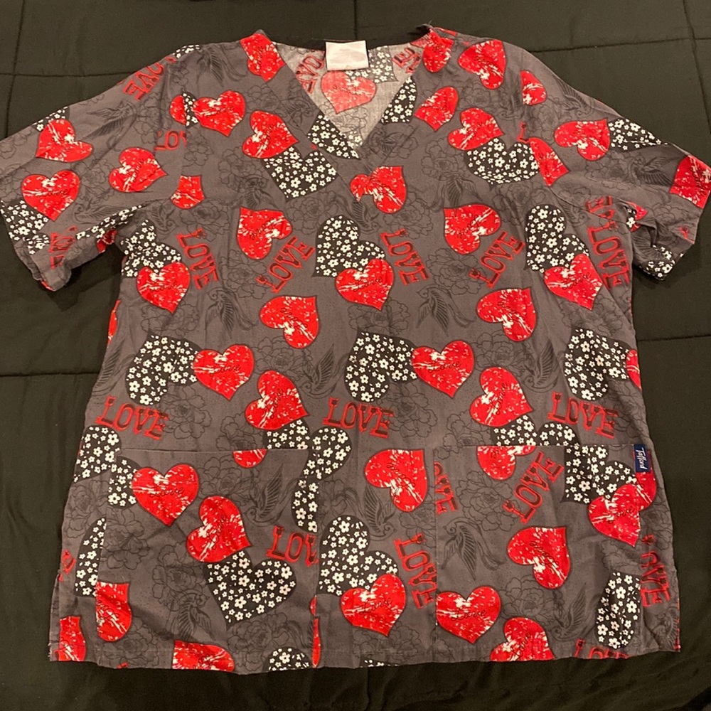 Valentines Day Scrub Top